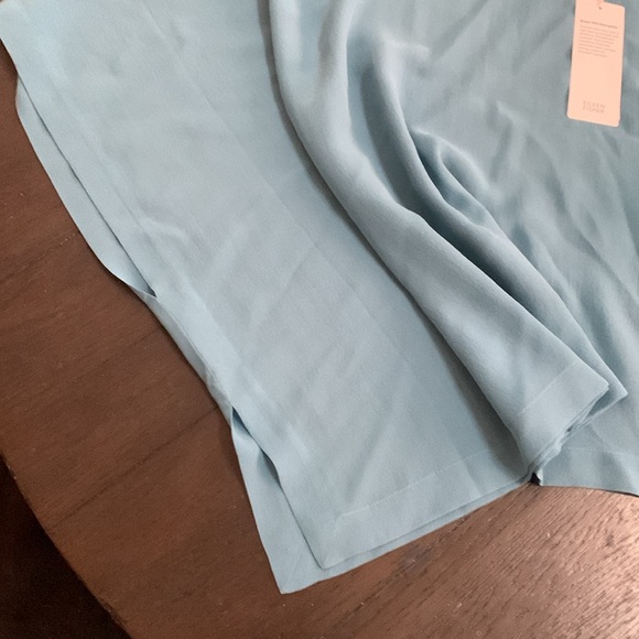 - NWT Eileen Fisher RIVER Sheer Silk Georgette Bateau Neck Top - Picture 7 of 10